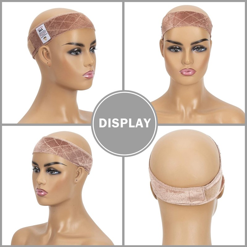 GEX Wig Grip Adjustable Elastic Comfort Headband Hook and Loop
