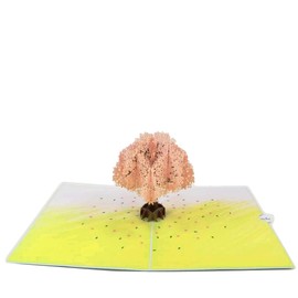 Cherry Blossom Tree Pop Up Card (Yellow) - Birthday, Retirement, Graduations, Thank You and Celebrations for Mom, Her, Girl, Wife | Pop Card Express