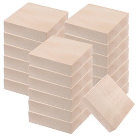 KOHAND 20PCS Basswood Blocks, 4 x 4 x 1 Inches Unfinished Wood Blocks, Square Wood Carving Whittling Blocks for Craft, DIY