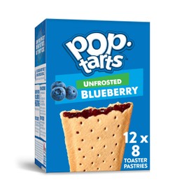 Pop-Tarts, Breakfast Toaster Pastries, Unfrosted Blueberry, Proudly Baked in the USA, 13.5oz Box (Pack of 12)