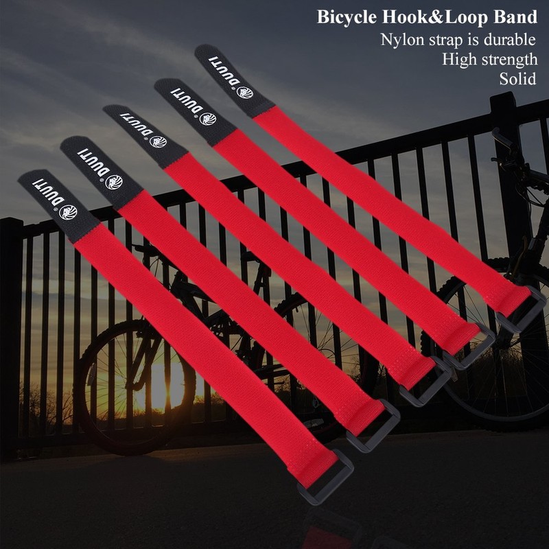 Bicycle Velcro Straps, 5 Pieces Bicycle Velcro Strap Nylon with