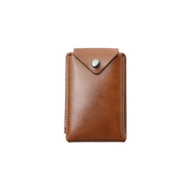 Abrasas Classic Leather Thin Card Case, Made in Japan, Camel