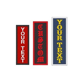 Custom Embroidered Vertical Patch - Name Tag Biker MC Sew on Patches