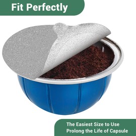 Aluminum Foils Lids to Reuse Vertuoline Capsules Coffee Pods and Refillable Pods，Compatible with Nespresso VertuoLine Machine, 64mm (100pcs)