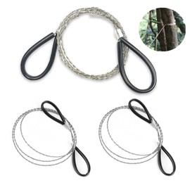 CaiHuaEr 3 Pieces Rope Saw, Pocket Wire Saw 78cm Leather Wire Rope Saw Mini Saw for Outdoor Camping Gardening Outdoor Camping Tree Branch Wood Cutting