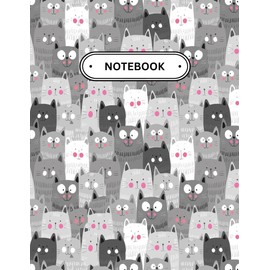  Cute Peaceful Cats College Ruled Notebook - Funny Colorful Cats Print Composition Notebook - 8.5 x 11 Large 110 Pages Ruled Lined Journal: Great for work, School and daily use notebook.
