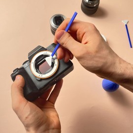 20Pcs 24mm Full Frame Sensor Cleaning Swab, Camera Cleaning Kit for DSLR or SLR Digital Camera with 20ml Sensor Cleaning Solution