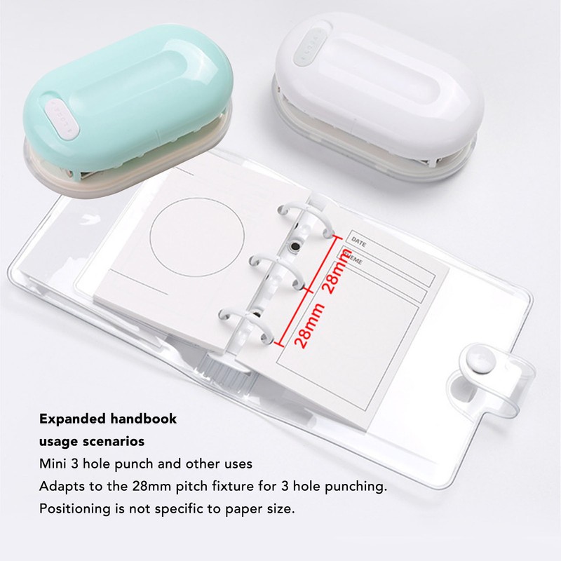 3 Hole Puncher DIY Mini Handheld Paper Punch Loose Leaf