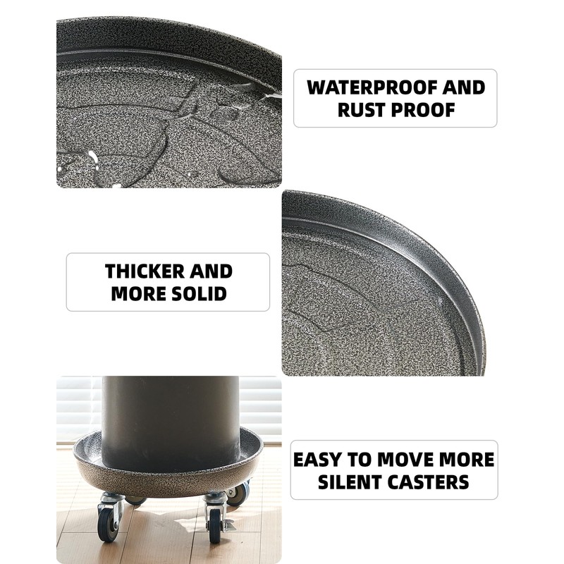 LeafLassie Heavy Duty Plant Caddy with Wheels 12 Inch, 360°