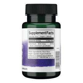 Swanson Suplemento De Picolinato De Cromo 200 Mg, 100 Cáp Sabor Sin sabor