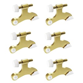 6Pcs Hinge Pin Gold Door Stopper Adjustable Heavy Duty Hinge with Rubber Bumper to Reduce Potential Damage Wall Dents