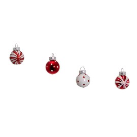 Kurt Adler GG0294 1-Inch Ornament Set, Red, White, for Christmas