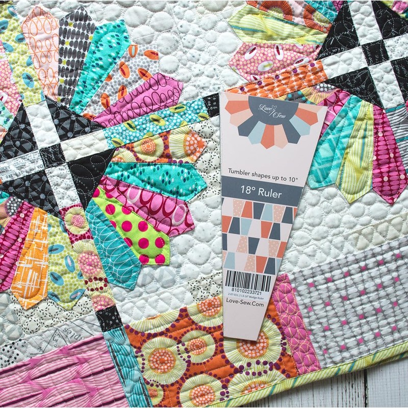 Dresden Ruler Love Sew (18 Degrees) – Acrylic Quilting Template
