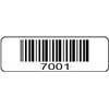 1000 Numbered Labels, Pre Printed Serial Barcodes 1-1/2" x 1/2"