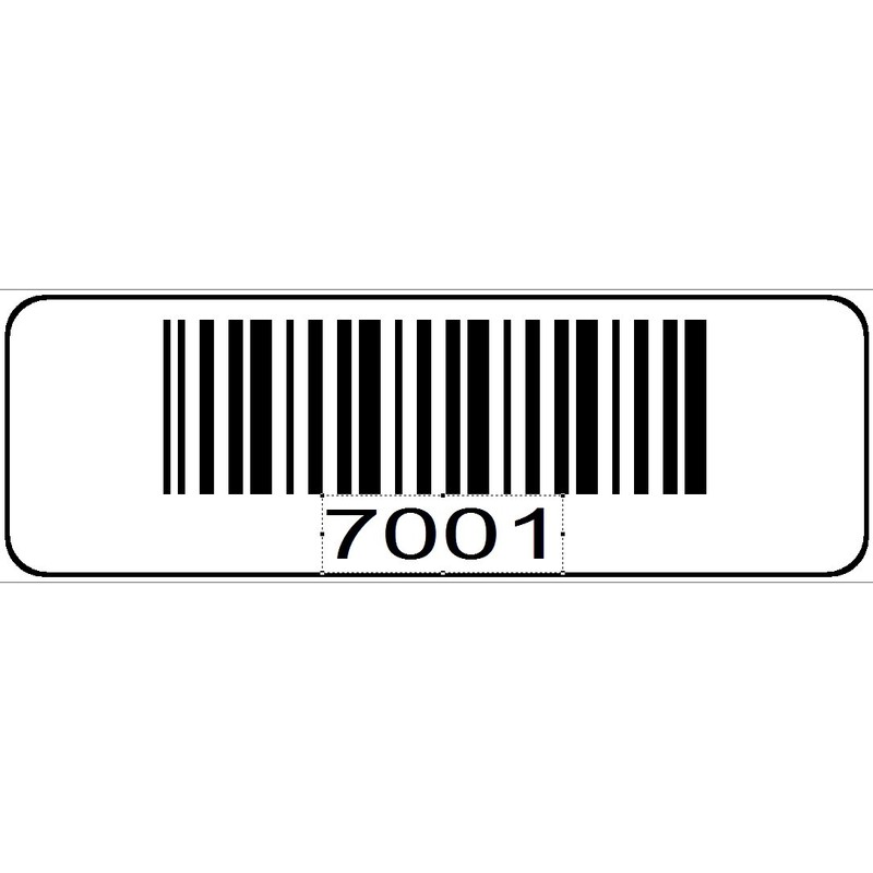 1000 Numbered Labels, Pre Printed Serial Barcodes 1-1/2" x 1/2"