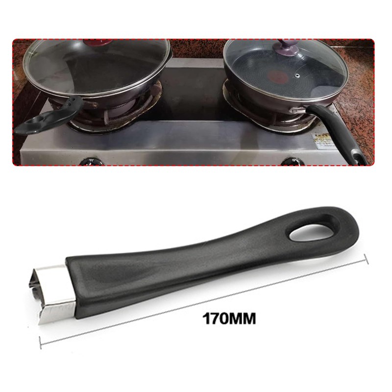 RSYHVG Pan Replacement Handle Black 183mm/7.2inch with Screw Nonstick Saucepan
