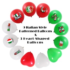 Italian Balloons, 96pcs Italy Balloons, Htabiol Italian Party Decorations, Italy Party Decorations, Suit for Italian Birthday Party, Italy Classroom Decor, Italian Pizza Party, Italian Dinner Party