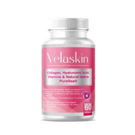 VelaSkin Collagen for Women – Marine Collagen Capsules with Hyaluronic Acid, Biotin, Vitamin C & E – Supports Skin Elasticity, Hydration, Hair Growth, Nail Strength & Anti-Ageing – 60 Caps – UK Made