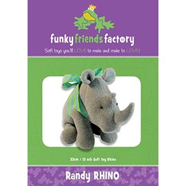 Funky Friends Paper Sewing Pattern Randy Rhino Soft Toy from Factory