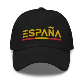 Minimal Spain Flag Hat España Soccer Baseball Dad Cap Black