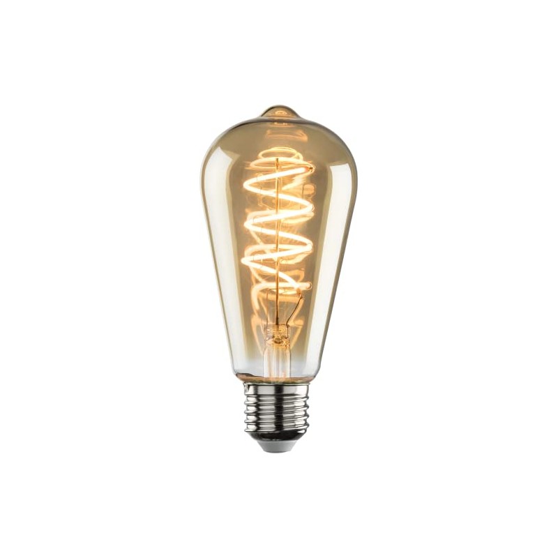 230V 4W LED ES Amber ST64 Spiral Filament Lamp 1800K