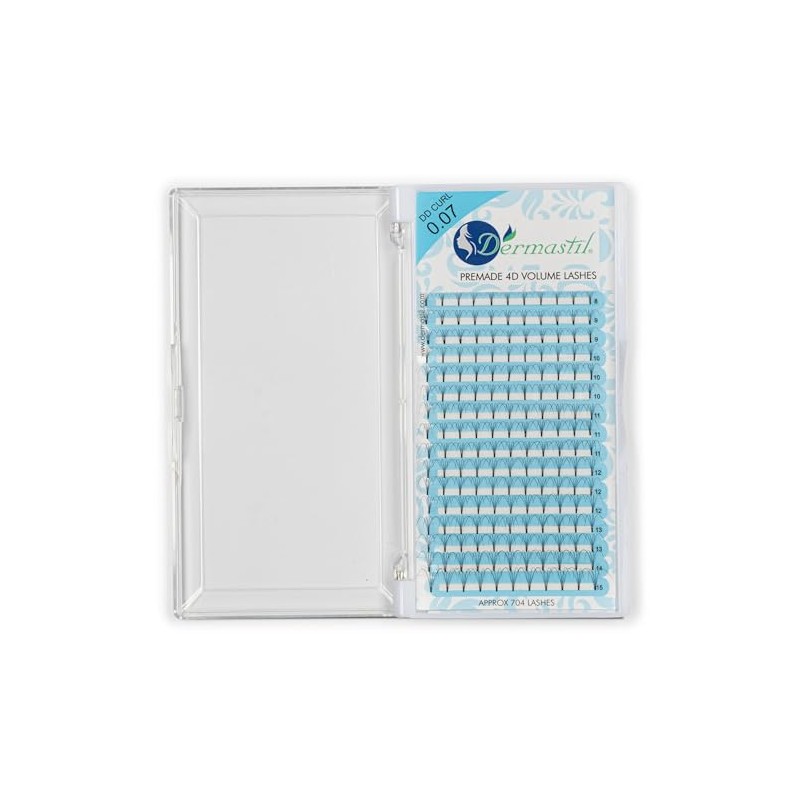 Dermastil 4D Premade Handmade Volume Eyelashes, Ready-to-Use Fan without Knots,