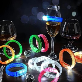Yataia 20 Piezas Pulseras Luminosas Para Fiestas, Brazaletes Led Neon Con Pilas, Brillantes Para Bodas, Cumpleaños, Eventos Nocturnos, Fiestas En La O