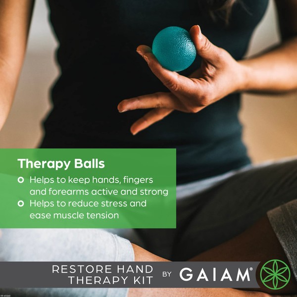Gaiam 05-58276 Restore Hand Therapy Exercise Ball Kit