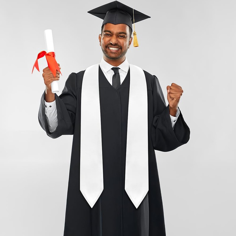 UnslQonds White Graduation Stole Class of 2025, Custom Stoles for