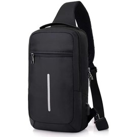 Cheelom Mochila Cruzada Impermeable Bolso bandolera para hombre con Puerto USB Bolso de Pecho Antirrobo Sling Bag Múltiples Compartimentos Casual Ligera Cómoda Multifuncional (Negro)