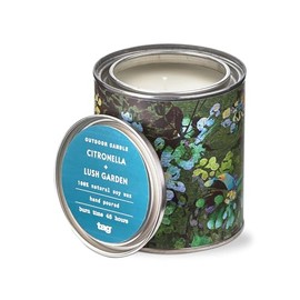 TAG Lush Garden Scented Citronella Candle in Floral Print Tin Container, 11 oz, Burn Time 48 hrs Green