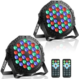LED Stage Lights 2Pack - Czgor 36W RGB DJ Par Lights with Sound Activated Auto Play by Remote & DMX Control Uplights for Events Wedding Party Club Christmas Party Lighting