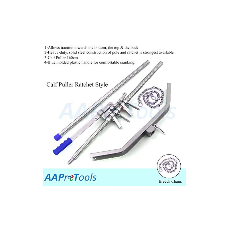 AAProTools Calf Puller Extractor Heavy Duty Difficult Calving 65" Blue