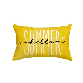 AVOIN colorlife Hello Summer Throw Pillow Cover, 12 x 20 Inch Seasonal Yellow Cushion Case Decoration for Sofa Couch