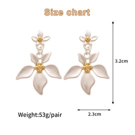 FDEETY Earrings Women's Flower Hanging Earrings Flower Earrings Hypoallergenic Fine Jewellery Gifts Accessories for Valentine's Day Birthday, Alloy Steel