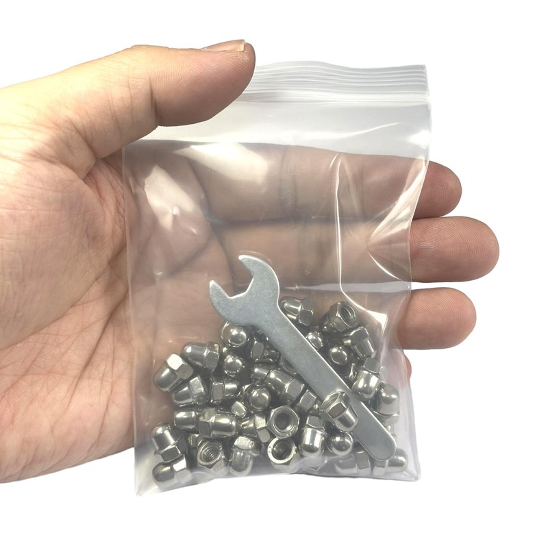 ZDingTech 50pcs M5-0.8 Acorn Cap Nuts,M5-0.8 Cap Nuts,Acorn Hex Cap