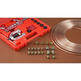‎Racewill 25FT 3/16 Copper Pipe Flaring Tool & Tube Bender Brake Line Pipe Repair Kit New