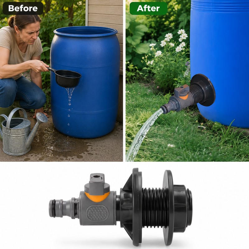 Rain Barrel Spigot Connector Kit for Water Storage – 2PCS