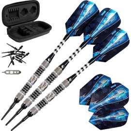 Viper Astro 80% Tungsten Soft Tip Darts with Storage/Travel Case, Black Rings
