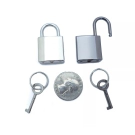 VERA Silver Cuban Chain Choker Style Necklace Black Pad Lock Key Sid Vicious Punk