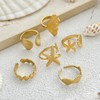 MOEEIJEW Ocean Statement Rings for Women Gold Silver Starfish Shell
