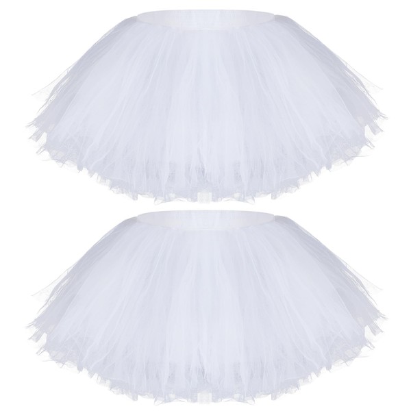 Yymobt 2 Pack White Tutu Tulle Skirt for Women 5