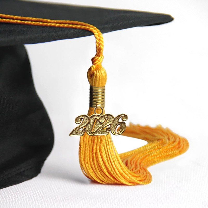 Endea Graduation Single Color Tassel with Gold Date Drop (Gold,