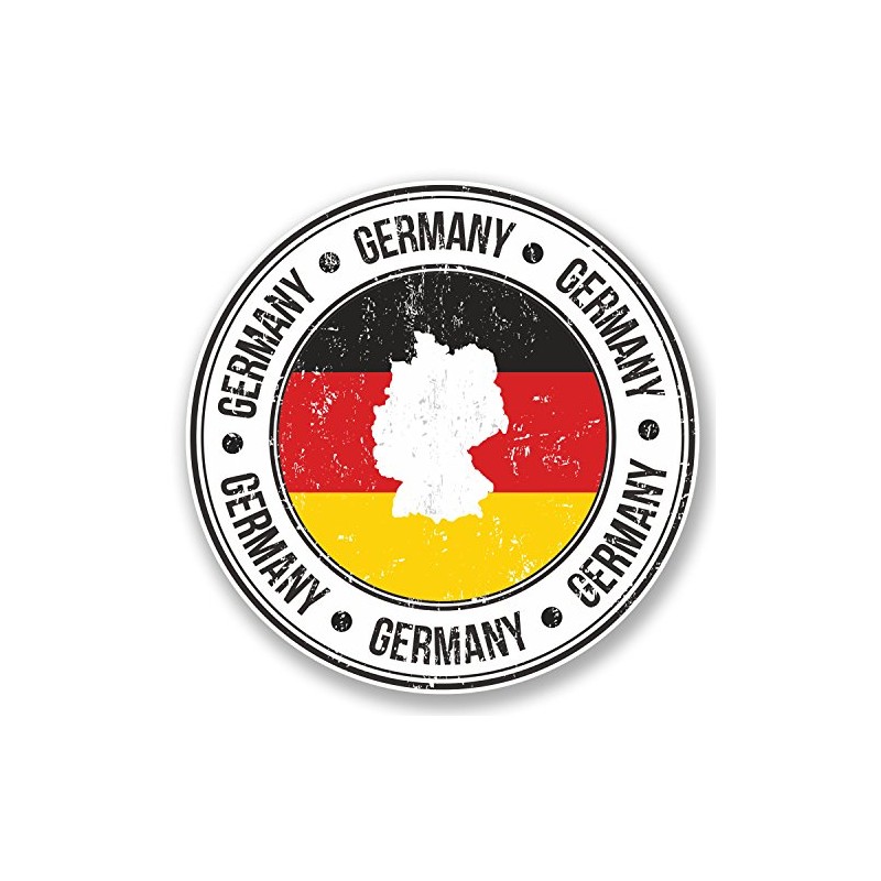 DestinationVinyl 2 x Germany German Flag Map Sticker, 10cm x