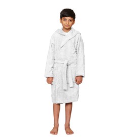 Dolce Vari 100% Egyptian Cotton Kids Dry Robe Girls & Boys Kids Hooded Bathrobes Soft Terry Toweling Luxury Kids Dressing Gowns With Pockets & Belt (12-13 Years, White)