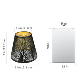Juego de 2 bombillas de doble tamaño pequeño con clip para bombillas de candelabro, ALUCSET visualización de metal con patrón de árboles para lámpara de mesa de pared, 4 x 7 x 6 pulgadas, paquete de 2 unidades