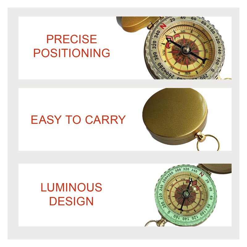Professional Outdoor Compass Set - 2-Pack Durable Hiking Compass with