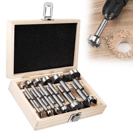 eROOSY 12PCS Wood Hole Cutter Drill Bit Set, 10-50mm Forstner Drill Bit Set for Hardwood, Softwood, Plastic, Plywood with Storage Case