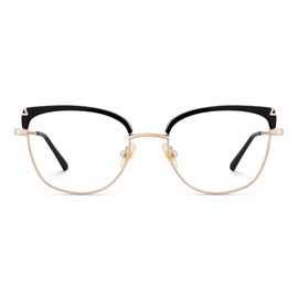 Zeelool Reading Glasses for Women Men Blue Light Blocking Readers Lightweight Cat Eye Computer Eyeglasses Anti Eyestrain/Dryness/UV JGX705113-01(Black, 1.5)