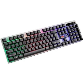 Teclados LED Gamer de Alta Gama, LightKey, MXKEY-001, Teclado Negro, Base Blanco, Plástico ABS, 104 Teclas, Luz Led RGB, Alámbrico USB.               